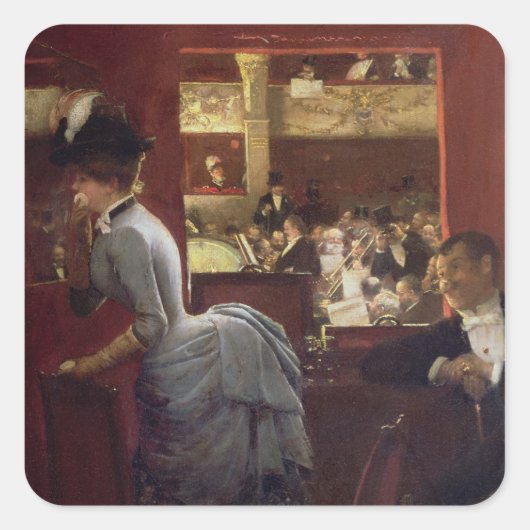 Sticker Carré The Box by the Stalls, c.1883 (Devant)