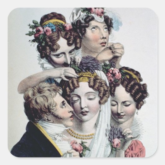 Sticker Carré The Bride, vers 1820 (litho) (Devant)
