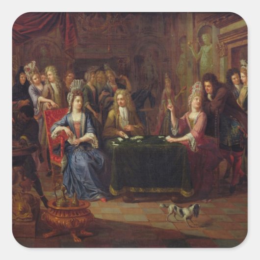 Sticker Carré The Card Players, 1699 (Devant)