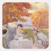 Sticker Carré Thé de l'après-midi dans le parc (Devant)