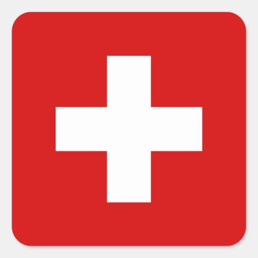 Sticker Carré The Flag of Switzerland (Devant)