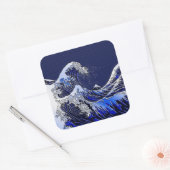 Sticker Carré The Great Hokusai Wave Carbon Fiber (Enveloppe)