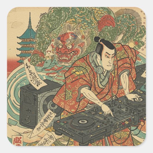 Sticker Carré The Kabuki actor who became a DJ (Devant)