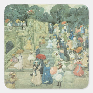 Sticker Carré The Mall, Central Park de Maurice Prendergast