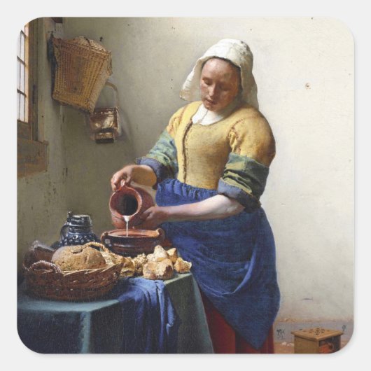 Sticker Carré The Milkmaid, c.1658-60 (Devant)