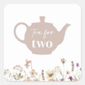 Sticker Carré Thé pour deux fleurs (Devant)