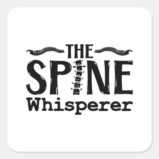 Sticker Carré The Spine Whisperer Chiropractic Chiropractor (Devant)
