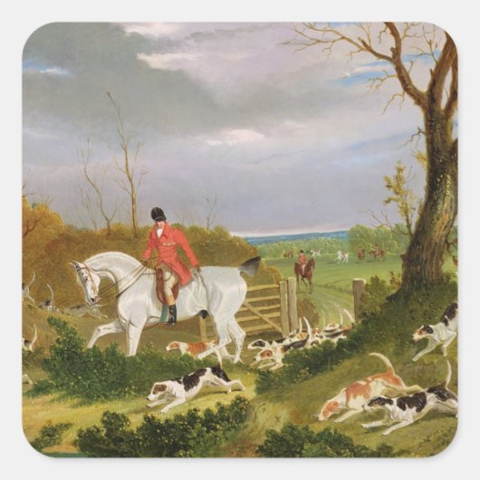 Sticker Carré The Suffolk Hunt - Going to Cover near Herringswel (Devant)