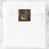 Sticker Carré The Supper at Emmaus, 1648 (oil on panel) (Sac)