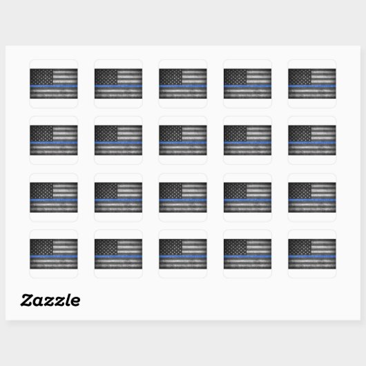 Sticker Carré The Thin Blue Line  (Feuille)