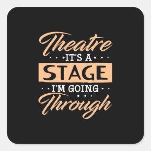 Sticker Carré Théâtre C'Est Un Acteur De Scène Sont En Train De 