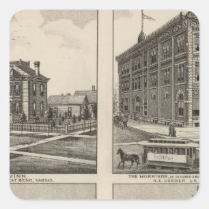 Sticker Carré Théatre de l'opéra et résidences au Kansas