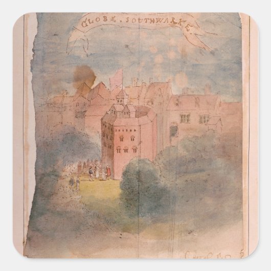 Sticker Carré Théâtre du Globe, Southwark (Devant)
