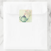 Sticker Carré Théière fleurie (Sac)