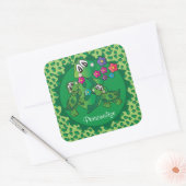 Sticker Carré Thème Baby shower de la Tortue mignonne (Enveloppe)
