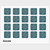 Sticker Carré Thème botanique minimaliste (Feuille)