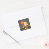 Sticker Carré Thème de construction Little Builder Boy (Enveloppe)