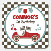 Sticker Carré Thème de la voiture de course (Devant)