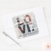 Sticker Carré Thème de mariage LOVE Superposition transparente P (Enveloppe)