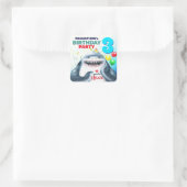 Sticker Carré Thème de requin Anniversaire de enfant Fintastic (Sac)