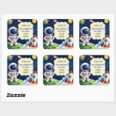 Sticker Carré Thème Espace Aquarelle (Feuille)