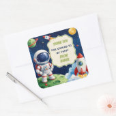 Sticker Carré Thème Espace Aquarelle (Enveloppe)