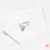 Sticker Carré Thème floral aquarelle tropical (Enveloppe)