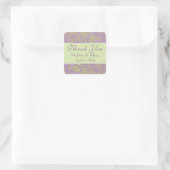Sticker Carré thème mariage violet et chaux paisley (Sac)