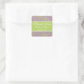 Sticker Carré thème mariage violet et chaux paisley (Sac)