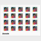Sticker Carré Thème Pop Art Break Free (Feuille)