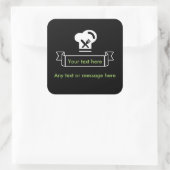 Sticker Carré Thème Restaurant Et Chef (Sac)