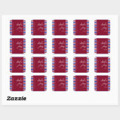 Sticker Carré Thème Royal Red et Blue Mariage (Feuille)
