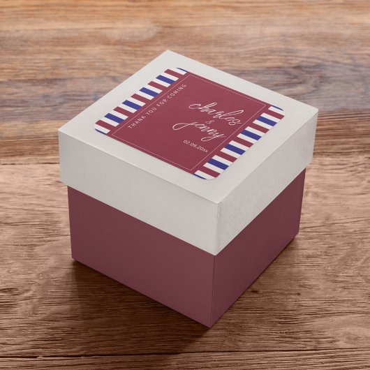Sticker Carré Thème Royal Red et Blue Mariage