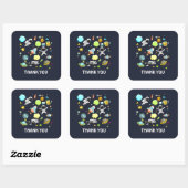 Sticker Carré Thème spatial cool - Astronauts & Rocket Ships (Feuille)