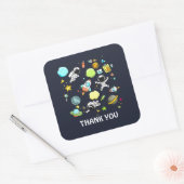 Sticker Carré Thème spatial cool - Astronauts & Rocket Ships (Enveloppe)