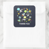 Sticker Carré Thème spatial cool - Astronauts & Rocket Ships (Sac)