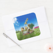 Sticker Carré Thèmes ABC Capital Alphabet. (Enveloppe)