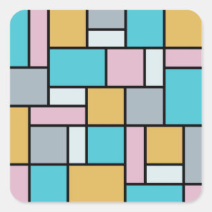 Sticker Carré Theo Van Doesburg - Composition 17 - Art Mondrian