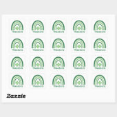 Sticker Carré Theodora Nom Clover Boho Rainbow (Feuille)