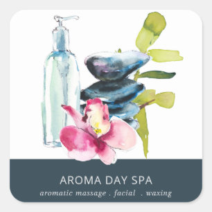 STICKER CARRÉ THÉRAPIE SPA DE MASSAGE DE L'ORCHID STONE BAMBOO W