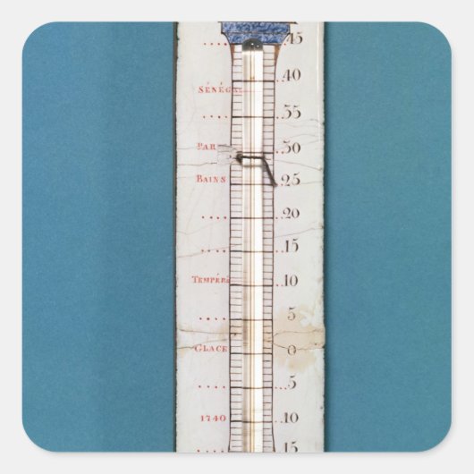 Sticker Carré Thermomètre surmonté d'un capot phrygien (Devant)