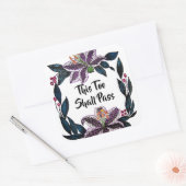 Sticker Carré "This Too Shop Pass" Aquarelle Lily Wreath (Enveloppe)
