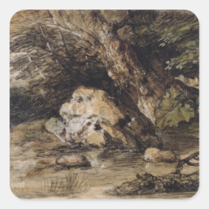 Sticker Carré Thomas Gainsborough   un paysage accidenté avec