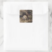 Sticker Carré Thomas Gainsborough | Un paysage vallonné avec Fig (Sac)