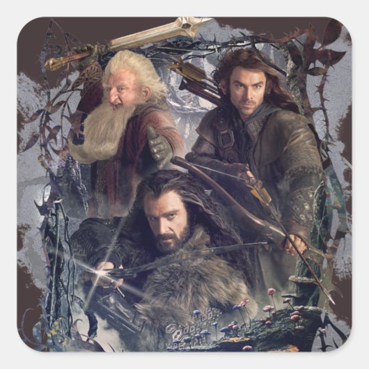 Sticker Carré Thorin, Kili et Balin Graphic (Devant)