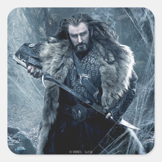 Sticker Carré THORIN OAKENSHIELD™ Poster de caractères 3 (Devant)