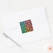 Sticker Carré Tie Dye Empreinte de léopard (Enveloppe)