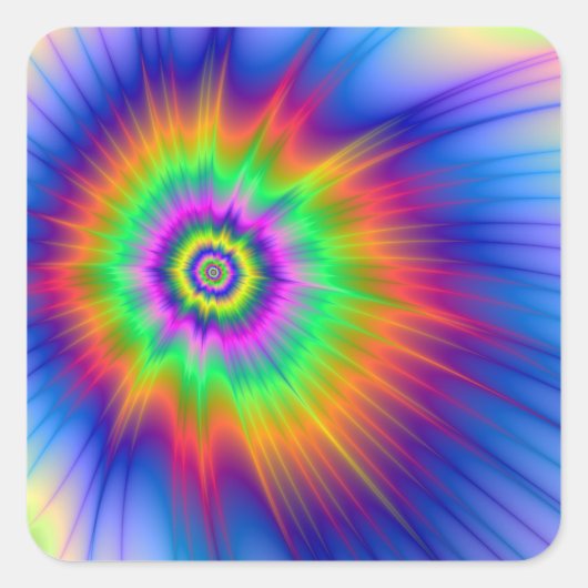 Sticker Carré Tie Dye Fireball (Devant)