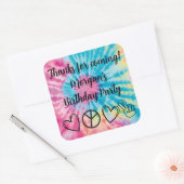 Sticker Carré Tie Dye Party favorise (Enveloppe)