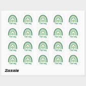 Sticker Carré Tierney Nom Clover Boho Rainbow (Feuille)